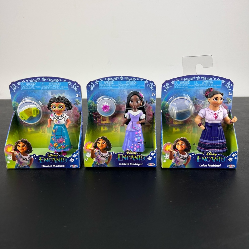 Disney Encanto Mirabel Luisa Isabela 3 inch Doll Figures with Accessory Lot of 3
